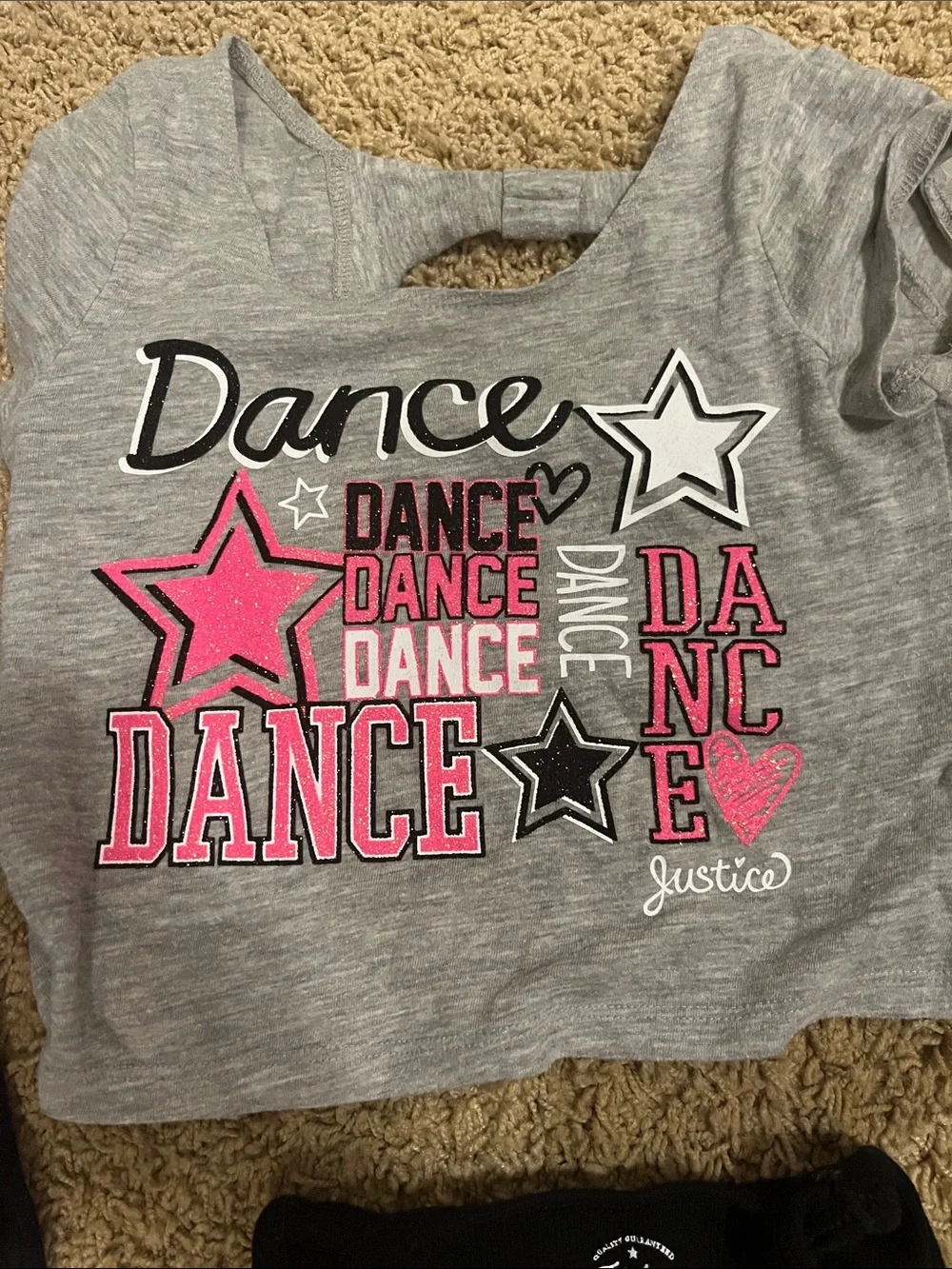 Justice Black, Pink & Gray Kids' Dance Outfit Set - 3 Pieces